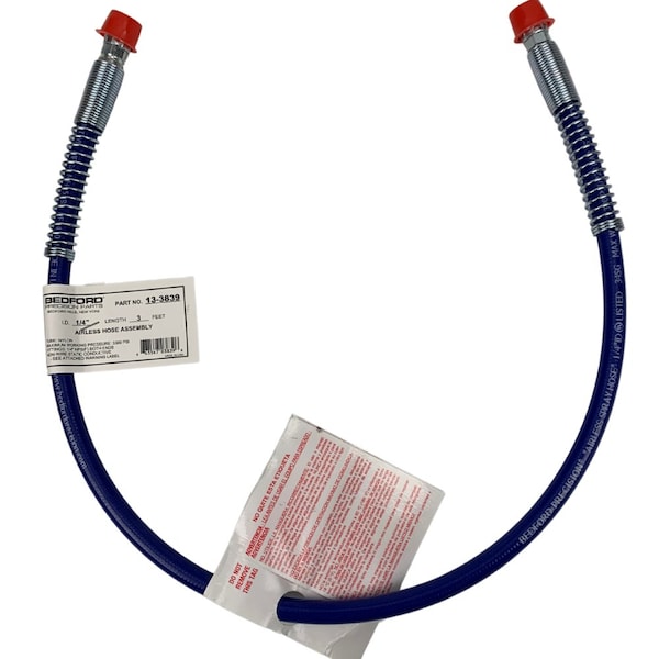 Bedford Precision 3' x 1/4in Airless Hose Assembly, 3300 PSI, Replacement for 249-232